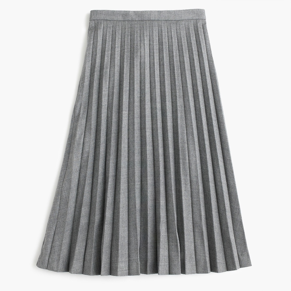 J. Crew - pleated grey wool skirt EUC